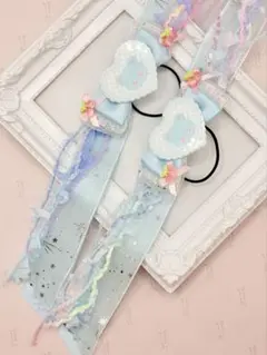 82ハンドメイドリボン　ヘアゴム　キッズ
