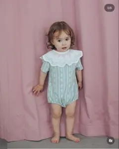 水色 ロンパース しまむら　ソフトチーズ