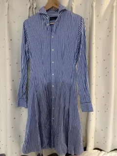 POLO RALPH LAUREN 青白ストライプ シャツワンピース