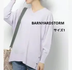 BARNYARDSTORM Vネックニット プルオーバー 金ボタン パープル