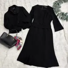 ユキコハナイ お受験スーツ ジャケット ワンピース セット　ブラック　礼服　M
