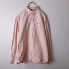 ひ*き様 LACOSTE メンズ　長袖シャツ　ボタンダウン　ストライプ　古着