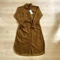 【新品】ユニクロ　コーデュロイシャツワンピース