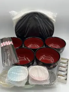 桂由美 漆器 どっしり椀 5客セット お椀 小鉢 トレー 箸置き 箸 色とりどり