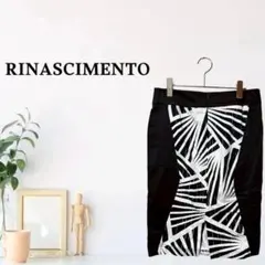 zB1334【M】リナシメント(RINASCIMENTO) 膝丈 幾何学柄