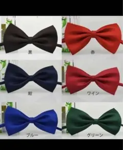 ハンドメイド蝶ネクタイ　追加1点80円子供用無地赤ワイン黒ネイビー紺色グリーン