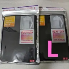 【ユニクロ】ヒートテックウルトラライトタートルネックT 　Lサイズ　ブラック2点