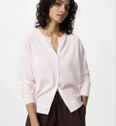 UNIQLO UVカットクルーネックカーディガン Sピンク
