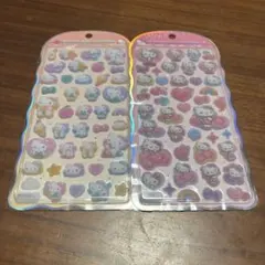 【正規品】　コットンパフィーシール　サンリオ キティ　ヒョウ柄