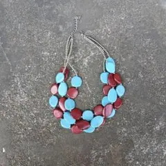 ヴィンテージ ビーズネックレス ターコイズブルー シルバー