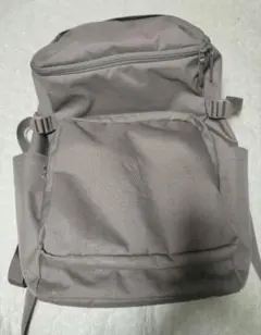 無印　肩の負担を軽くする　撥水　上から開くリュックサック　ダークベージュ