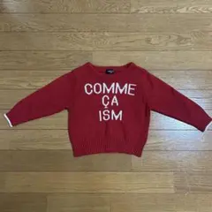 COMME CA ISM 赤 ニットセーターキッズ100