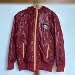 Champion キルティングジャケット ボルドー フード付き