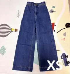アズール ダーツ デニム ワイド ブルー 濃い XS ハイウエストのサムネイル