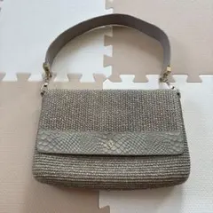HELEN KAMINSKI ハンドバッグ 編み込み素材 グレー系 - メルカリ