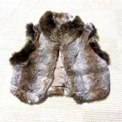 シエルブルー ファー ベスト ラビット　フォックスファー　y2k