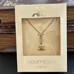 courreges クレージュ ネックレス ロゴ ゴールドカラー 箱付き