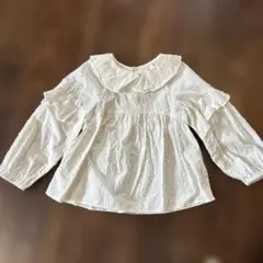 ZARA フリル付きホワイトブラウス 110cm