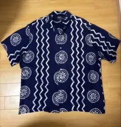 【usa製】90s Ralph Lauren 抜染 レーヨンオープンカラーシャツ