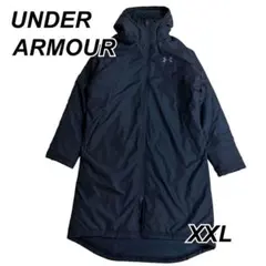 UNDER ARMOUR 保温性 ロゴプリント フーデット ベンチコート XXL
