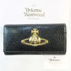 ✨美品/ビッグオーブ✨ヴィヴィアンウエストウッド４連キーケース シボ革 黒