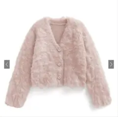 シャギーニットショート丈カーディガン[an1696] ピンク