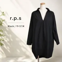 r.p.s アールピーエス ブラック スキッパーチュニック 長袖 ゆったりのサムネイル
