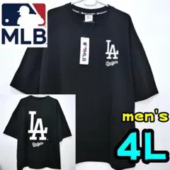 【新品】ドジャース　Tシャツ　4L　メンズ　MLB公式　LA　黒　前後ロゴ