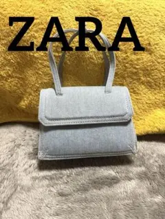 【美品】【値下げ】ZARA/デニムミニハンドバッグ/ライトブルー