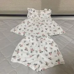 petit main セットアップ　花柄　女の子　100
