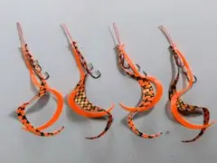 タイラバ　カーリー ツイン ネクタイ　３段針　フック付４個セットのサムネイル