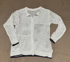 niko and… 透け感メッシュ編みカーディガン