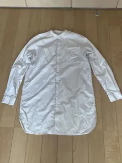 HARE ハレ クリーム 襟なしロングシャツ 長袖 Sサイズ カジュアル 春秋