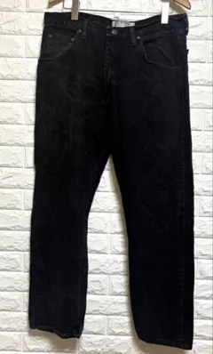 Wranglerストレート ブラックデニム ジーンズ W36 L30