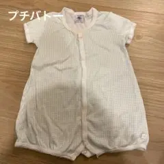 プチバトー 半袖 プリントショートロンパース 12m 74cm