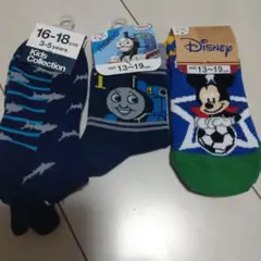 【未使用】キッズ靴下セット サメ柄 トーマス ミッキー　13〜19cm