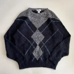 古着 DOCKERS コットンニット アーガイル M ダークグレー - メルカリ