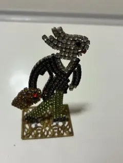 古董 捷克玻璃 小擺件 出遊兔兔