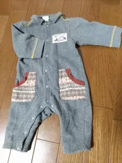 Jeton 裏起毛　グレー ロンパース 70
