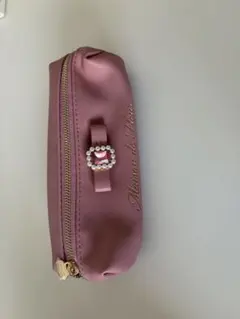 Maison de FLEUR パールビジュー合皮リボンペンケース ピンク