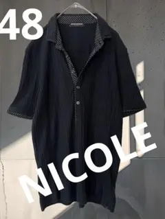 Y2K Archive NICOLE ニコル リブポロシャツ 半袖 黒 48 Lのサムネイル
