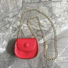 【新品未使用】 赤いショルダーバッグ 合成皮革
