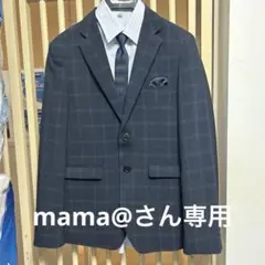 ダークグレー チェック柄スーツ　170cm 5点