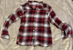 H&M 赤チェックシャツ　120(116)
