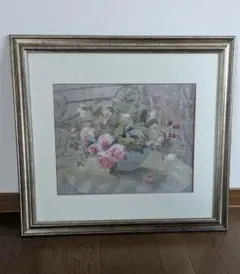 水彩画「5月のバラ」華やかローズ・インテリア装飾に尾島敬子作 - メルカリ