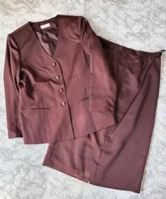 vintage ジャケット×スカート セットアップ エンジ　大きめ 昭和レトロ