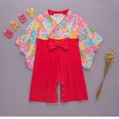【新品】　袴ロンパース　70 ベビー　女の子　袴　お食い初め　ひなまつり