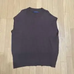 ダークブラウン ノースリーブニットベストのサムネイル