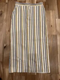 SLOBE IENA 麻　ロングスカート　ストライプ　M