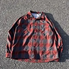 極上オンブレ✨ 美品 Backers オンブレチェック オープンカラーシャツ L